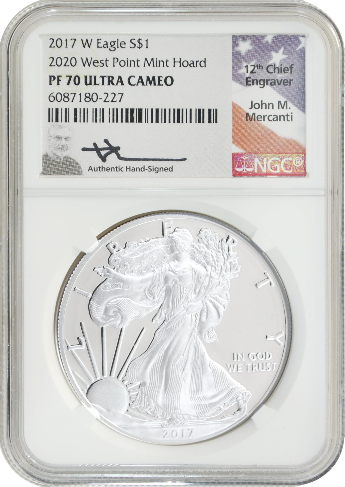 2017 (2020) W SILVER EAGLE WEST POINT MINT HOARD NGC PF70