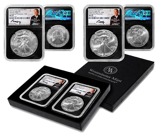 【新品】Silver Eagleイーグル銀貨2021 PCGS MS70 T1 2021 (P) American Silver Eagle T1 Emergency Issue PCGS MS70 First Day