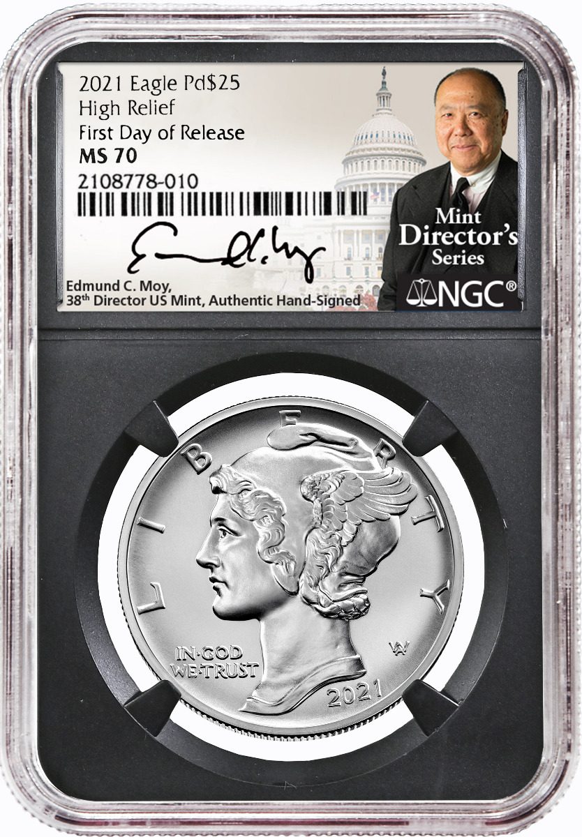 2021 1 oz. Palladium Eagle MS70 Edmund C. Moy Mint Director Series - Westminster Mint