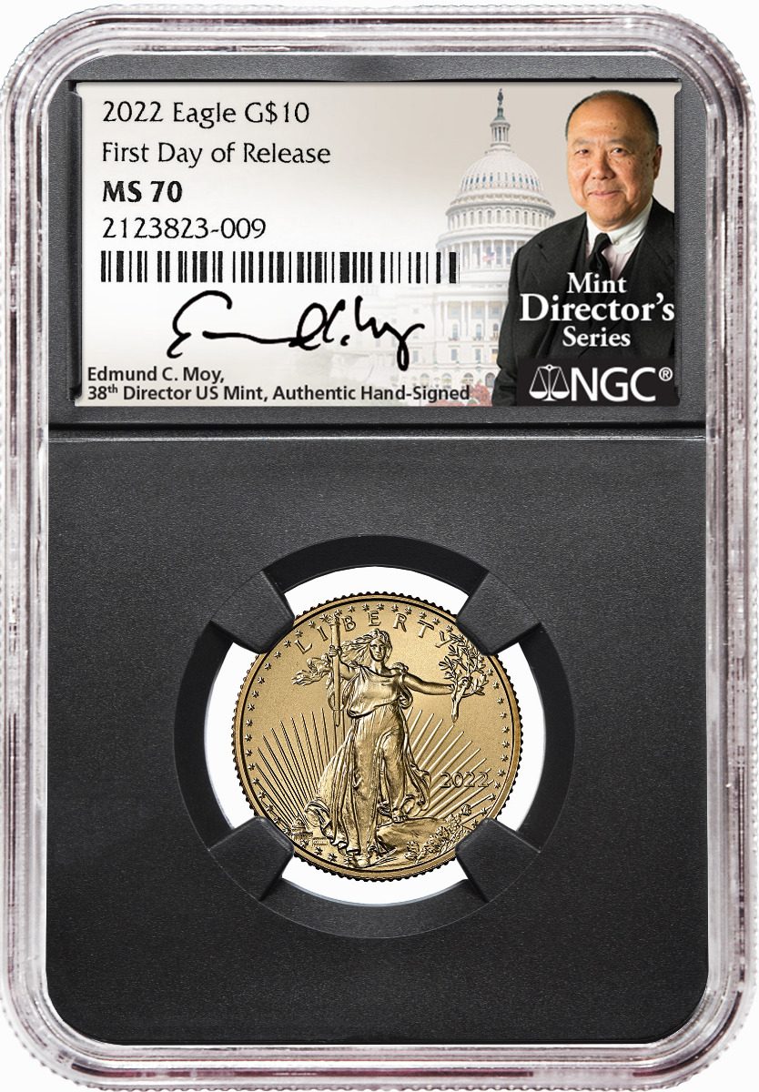 2022 Four-Piece American Gold Eagle Type 2 Set NGC MS70 First Day of Release Edmund C. Moy Signatures - Westminster Mint