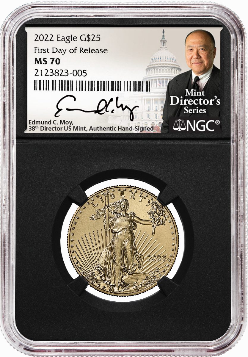 2022 Four-Piece American Gold Eagle Type 2 Set NGC MS70 First Day of Release Edmund C. Moy Signatures - Westminster Mint