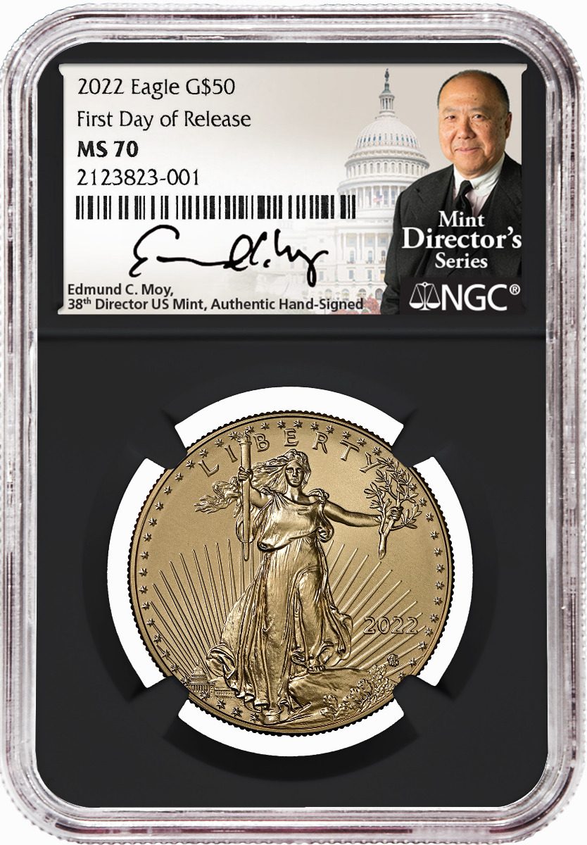 2022 Four-Piece American Gold Eagle Type 2 Set NGC MS70 First Day of Release Edmund C. Moy Signatures - Westminster Mint