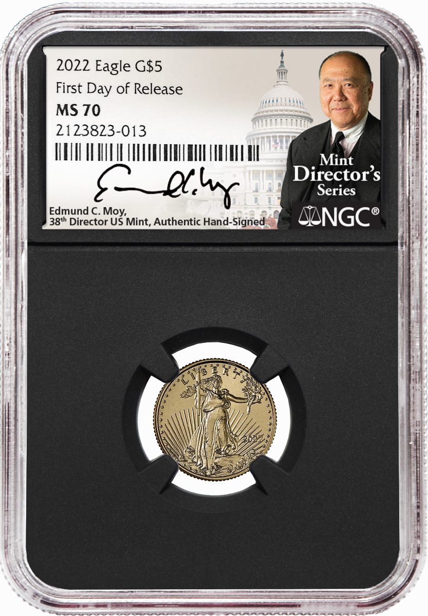 2022 Four-Piece American Gold Eagle Type 2 Set NGC MS70 First Day of Release Edmund C. Moy Signatures - Westminster Mint