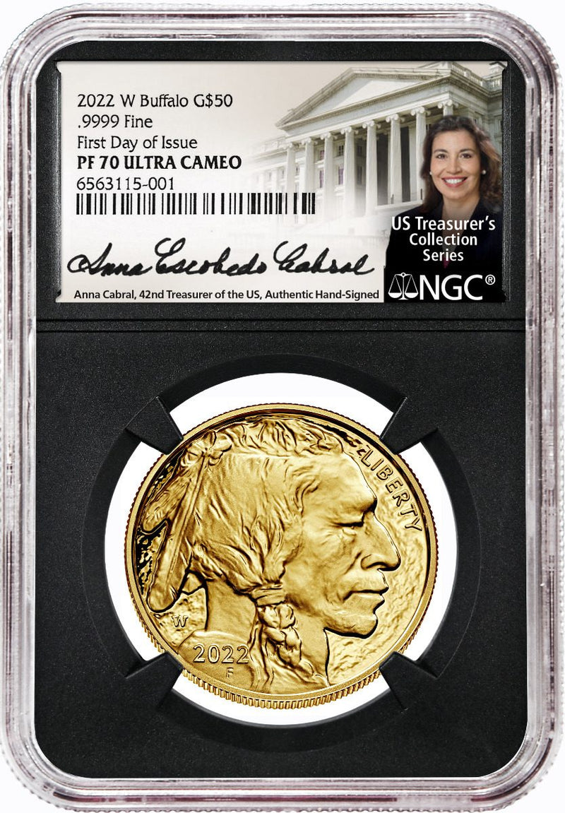 2022 $50 Buffalo NGC MS70/PF70 First Day of Issue Cabral Signature - Westminster Mint
