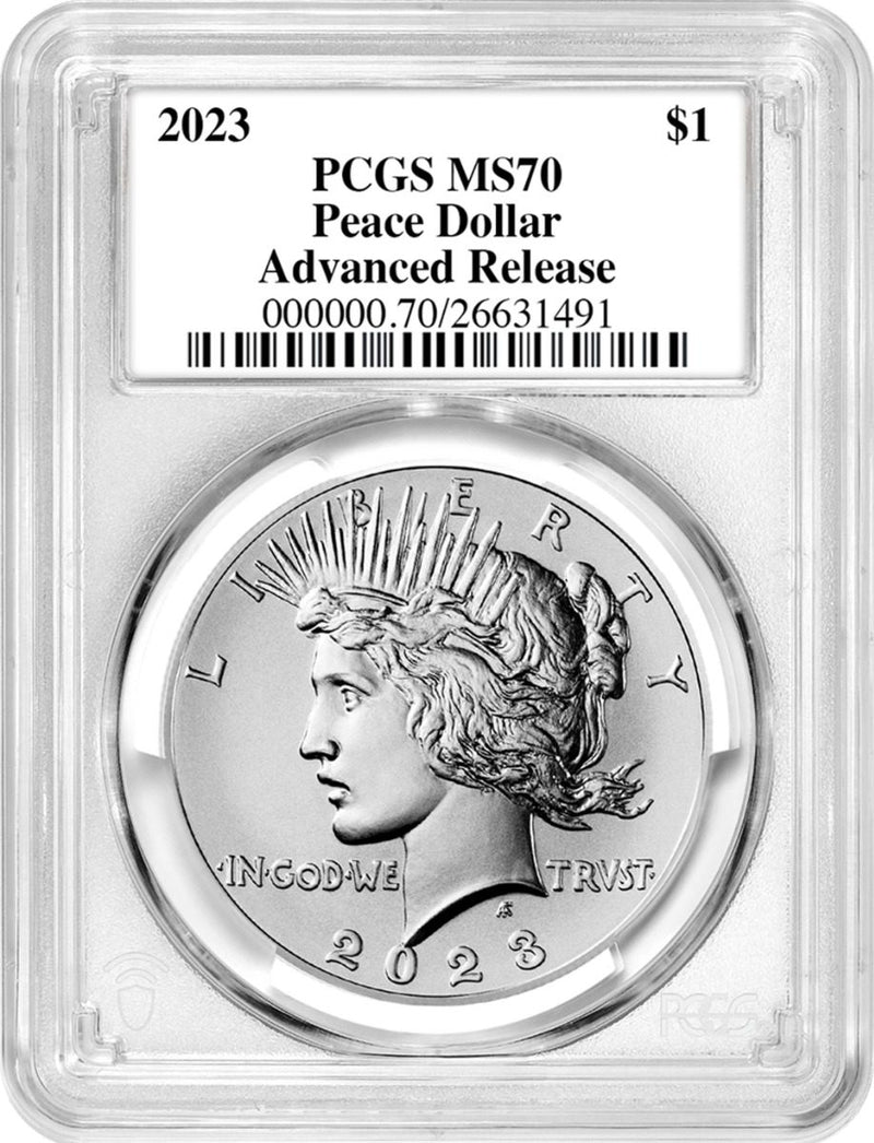 2023 Morgan & Peace Silver Dollars PCGS MS70 Advance Release w/John Dannreuther Signatures - Westminster Mint