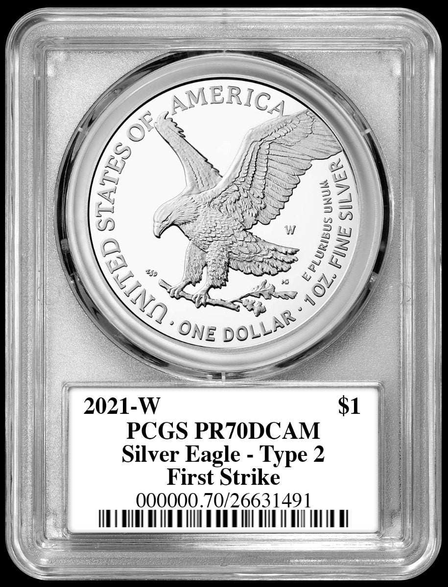 2021 W American Silver Eagle Type 2 PCGS PR70 FS Thomas S. Cleveland Signature - Westminster Mint