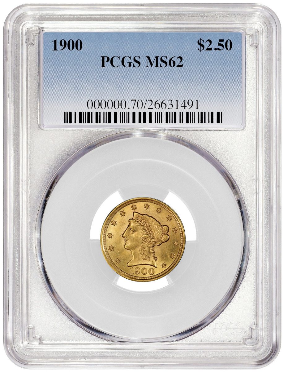 1900 $2.5 GOLD LIBERTY PCGS MS62 - Westminster Mint