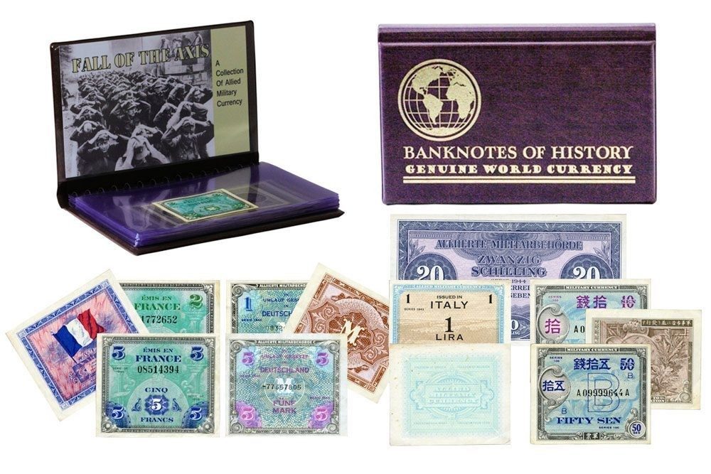 Allied Military Currency 8 Banknote Collection Folio - Westminster Mint