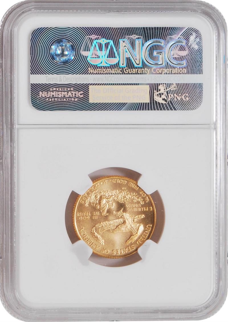 1999 W $10 Gold Eagle w/Unfinished Dies NGC MS69 Kenneth Bressett Signature - Westminster Mint