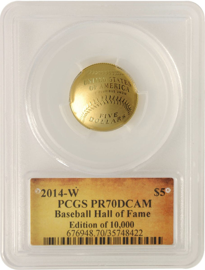 2014 W $5 Baseball Hall of Fame PCGS PR70 DCAM Thomas S. Cleveland Signature - Westminster Mint