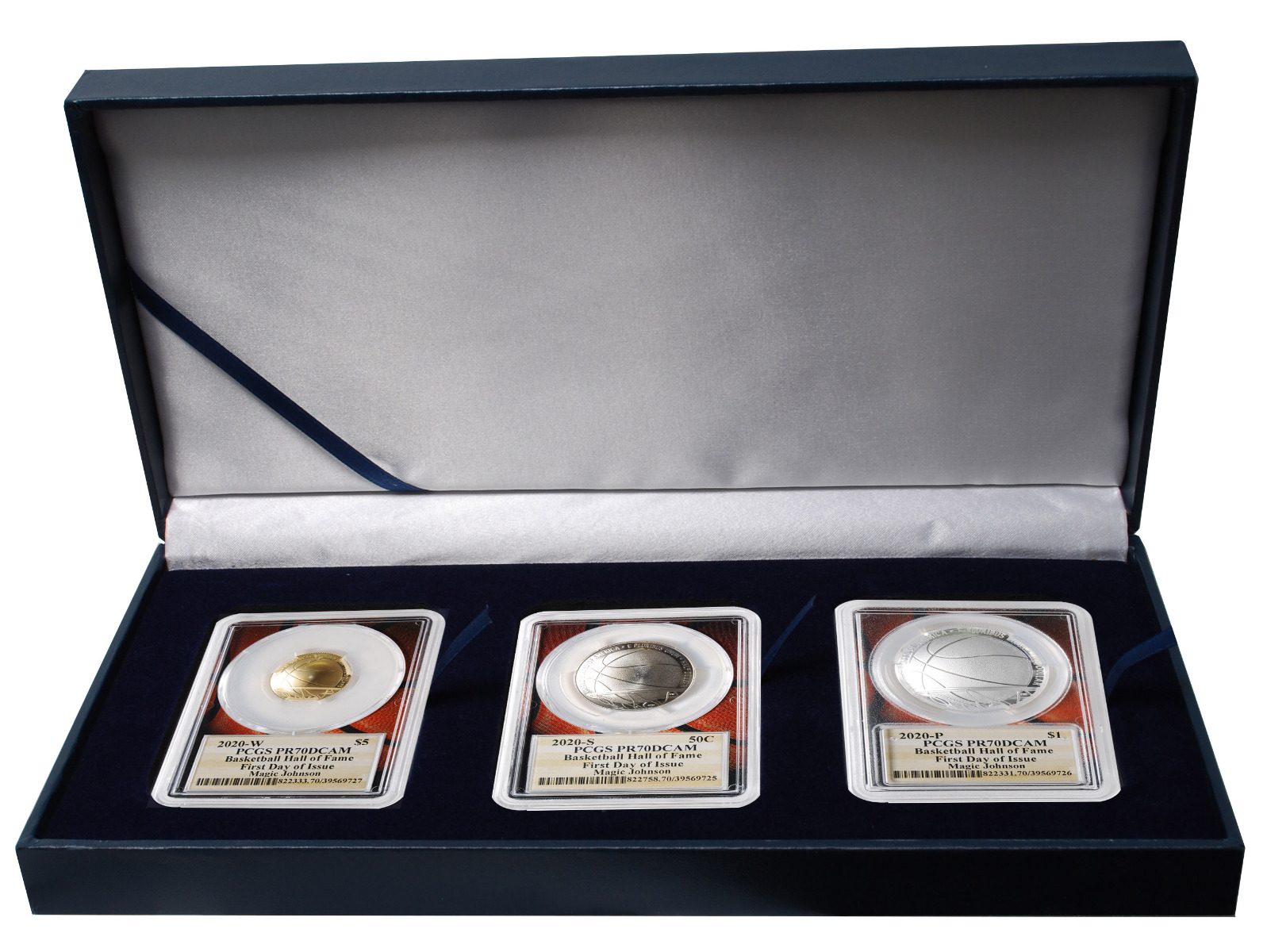 2020 Basketball Hall of Fame Proof 3-pc Set PCGS PR70 First Day of Issue w/Magic Johnson Signature - Westminster Mint