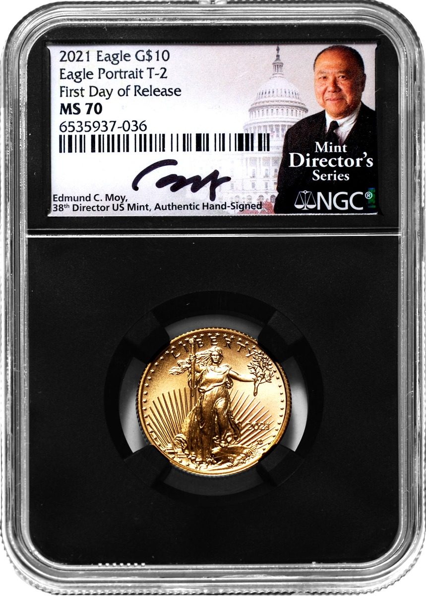2021 Four-Piece American Gold Eagle Type 2 Set NGC MS70 First Day of Release Edmund C. Moy Signatures - Westminster Mint