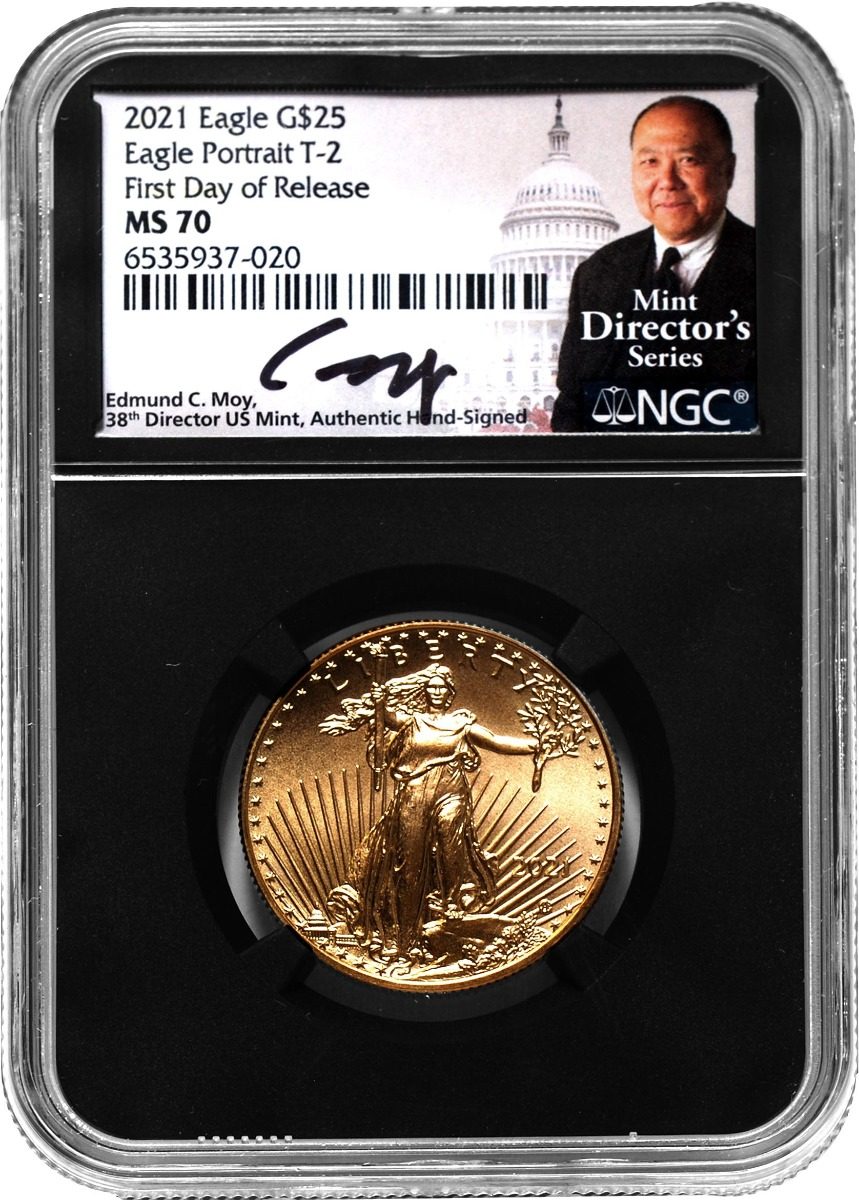 2021 Four-Piece American Gold Eagle Type 2 Set NGC MS70 First Day of Release Edmund C. Moy Signatures - Westminster Mint