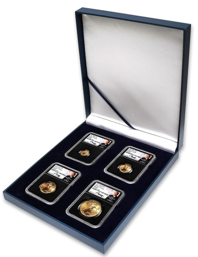 2021 Four-Piece American Gold Eagle Type 2 Set NGC MS70 First Day of Release Edmund C. Moy Signatures - Westminster Mint