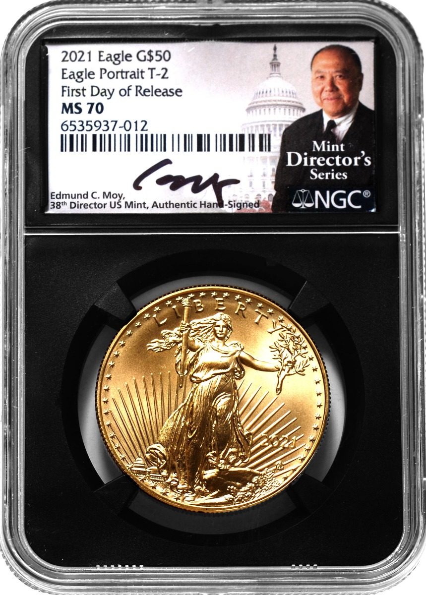 2021 Four-Piece American Gold Eagle Type 2 Set NGC MS70 First Day of Release Edmund C. Moy Signatures - Westminster Mint