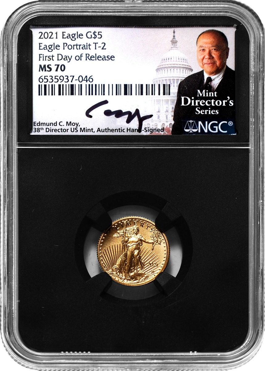 2021 Four-Piece American Gold Eagle Type 2 Set NGC MS70 First Day of Release Edmund C. Moy Signatures - Westminster Mint