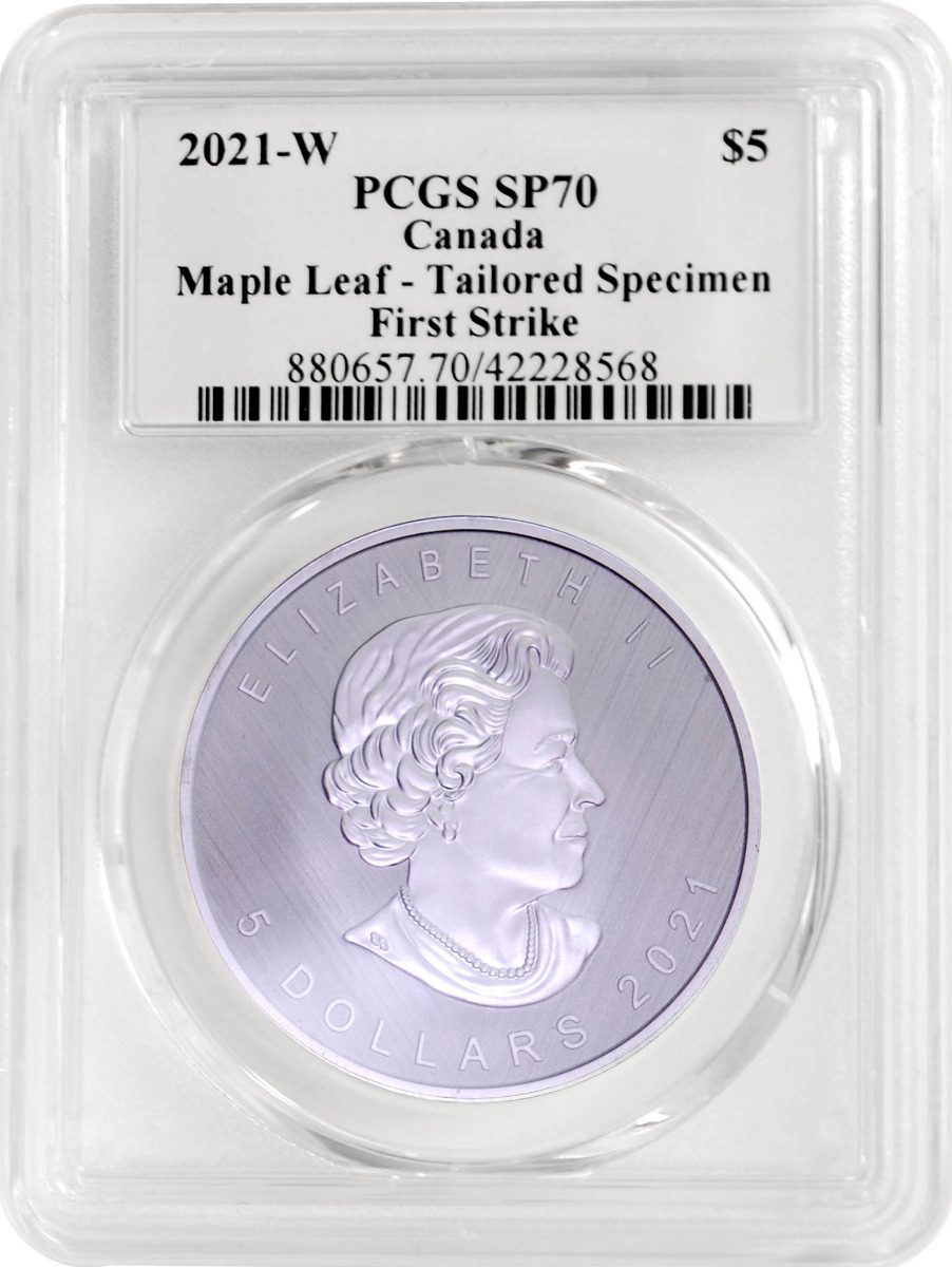 2021 W Winnipeg Mint $5 PCGS SP70 Tailored Specimen Only 8,000 coins minted - Westminster Mint