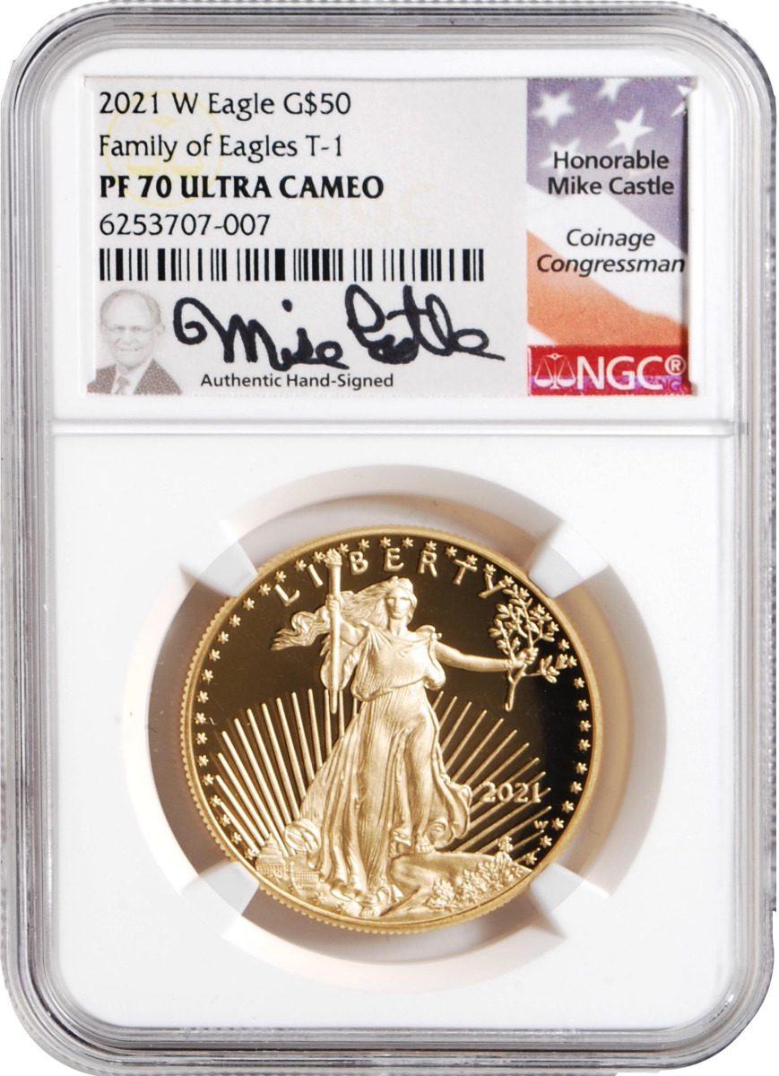 2021 $50 American Gold Eagle Type 1 NGC PF70 Ultra Cameo Michael Castle Signature - Westminster Mint