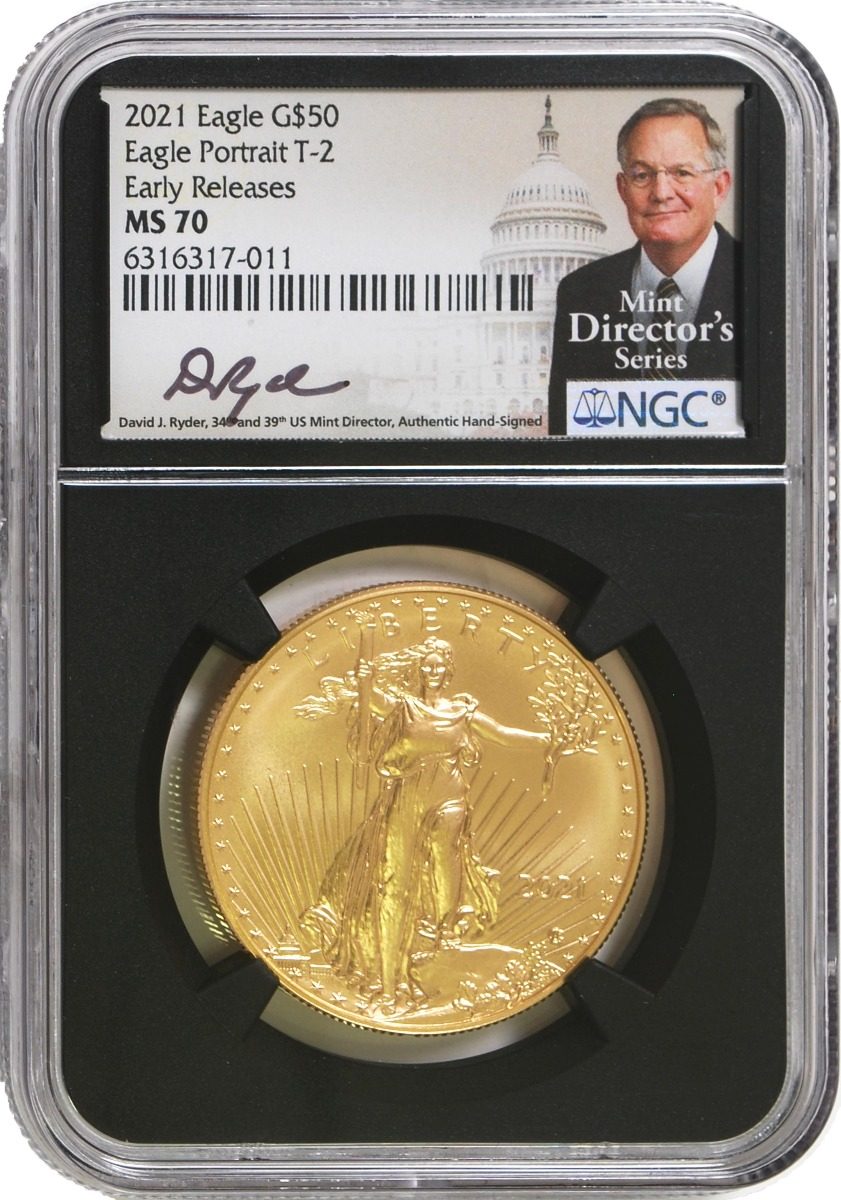 2021 Five-Piece Gold/Silver T2 Set NGC MS70 David J. Ryder Signatures - Westminster Mint