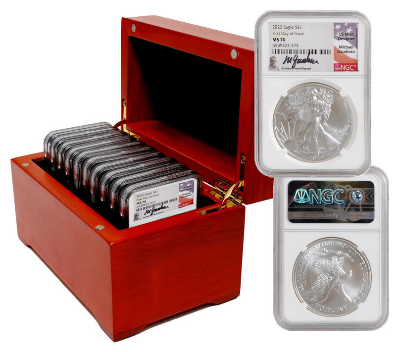 2022 Silver Eagle 10 COIN Box NGC MS70 FDI Michael Gaudioso Signature - Westminster Mint