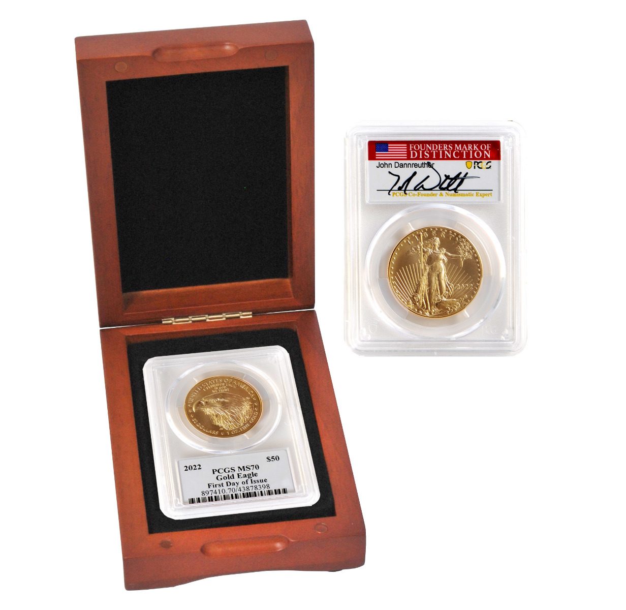 2022 $50 American Gold Eagle NGC MS70 FDOI John Dannreuther Signature - Westminster Mint