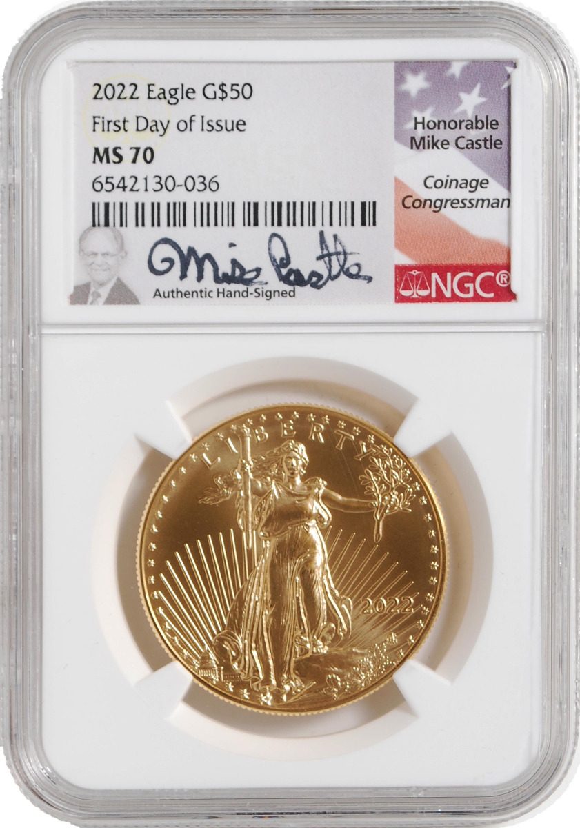 2022 American Gold Buffalo & Eagle set NGC MS70 FDOI Michael Castle Signatures - Westminster Mint