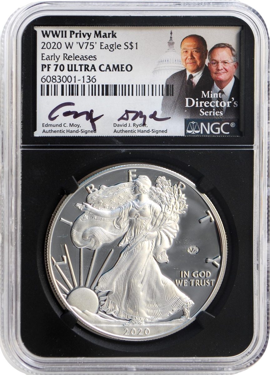 2020 W Silver Eagle V75 Privy mark Absolute Rarity - Westminster Mint