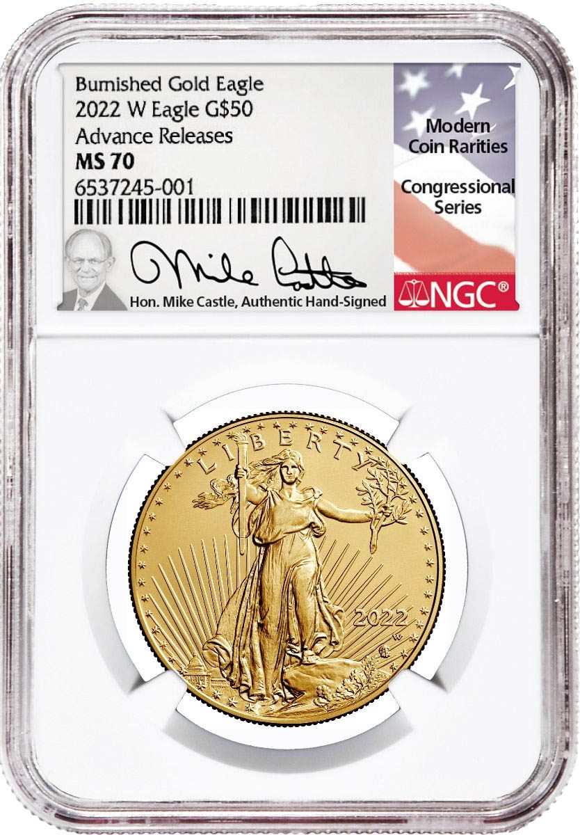 2022 W Burnished Gold & Silver Eagles Advance Release Michael Castle - Westminster Mint