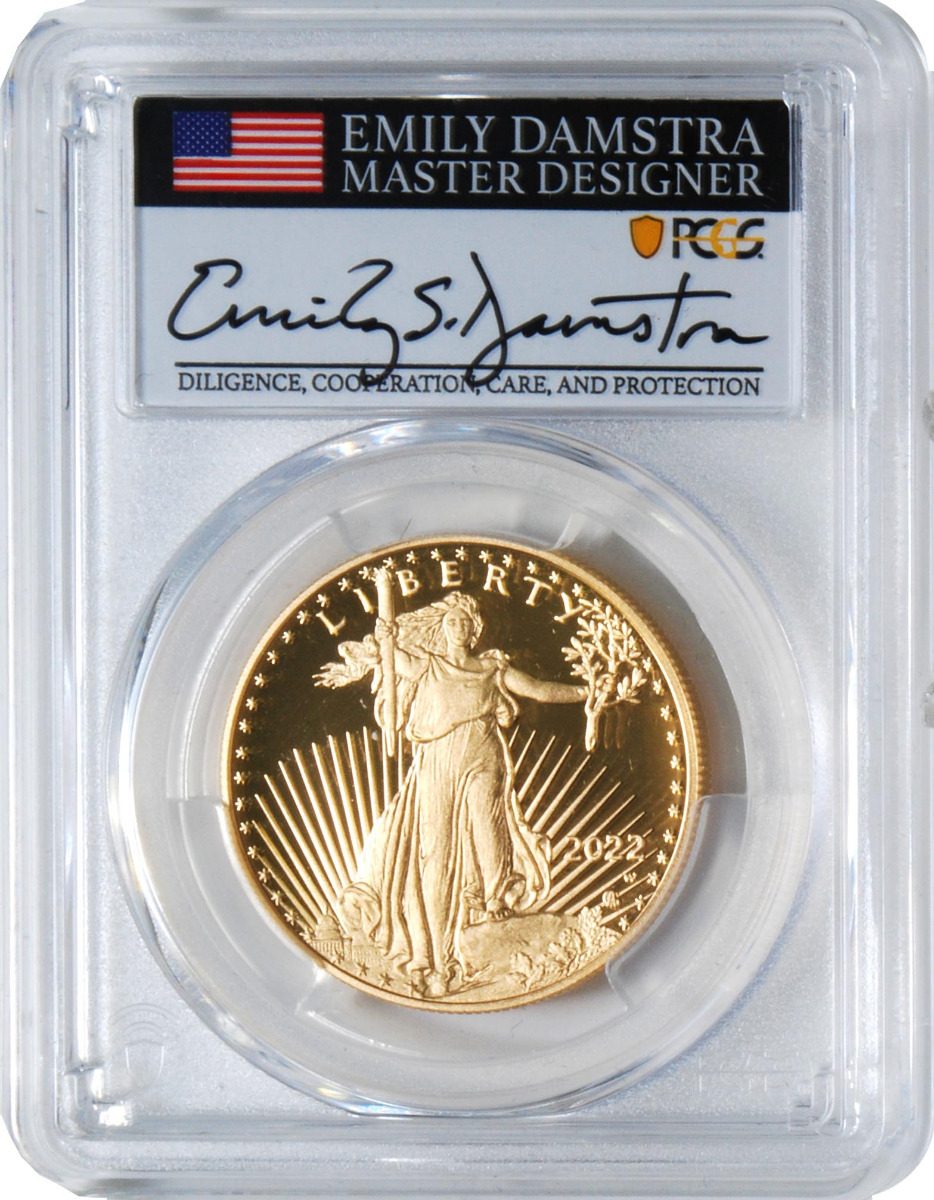 2022 Gold & Silver Eagle 2 Piece Set. Advance Release Certified Gold Eagles Signed by Emily S. Damstra - Westminster Mint