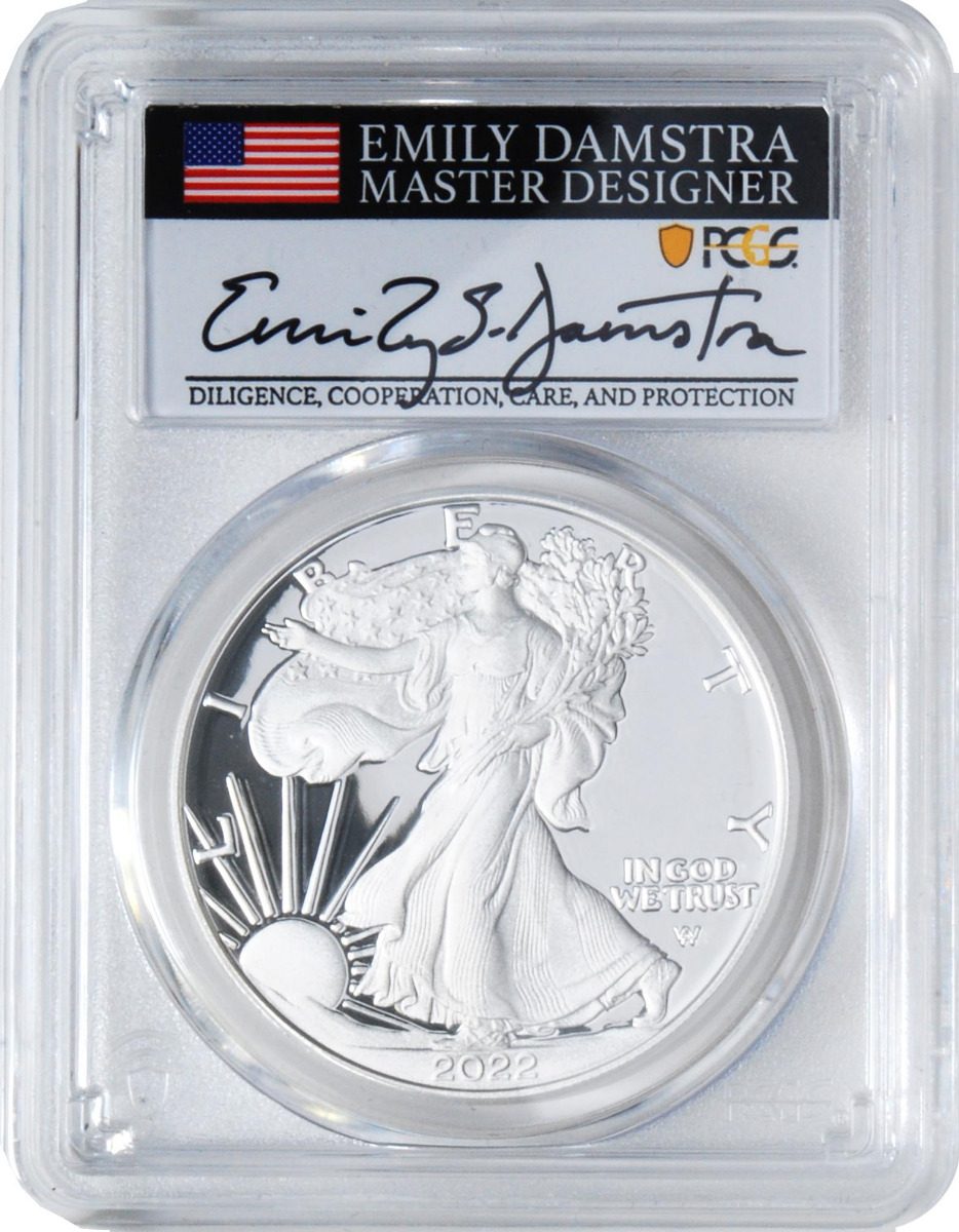 2022 Gold & Silver Eagle 2 Piece Set. Advance Release Certified Gold Eagles Signed by Emily S. Damstra - Westminster Mint