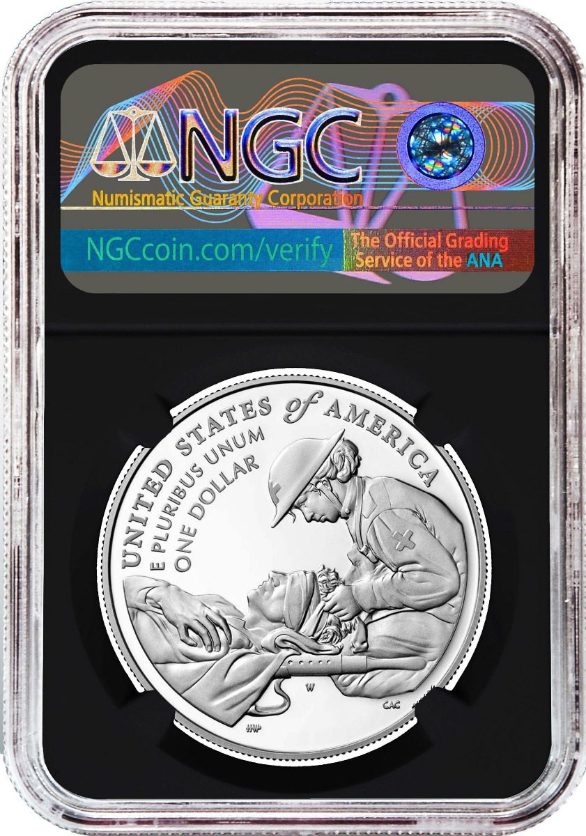 U.S. Mint 2022 Purple Heart Colorized Silver Dollar PF70 Signed by two U.S. Mint Directors - Westminster Mint