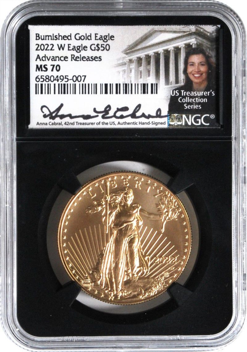 2022 W Burnished Gold & Silver Eagles Advance Release Anna Cabral Signatures - Westminster Mint