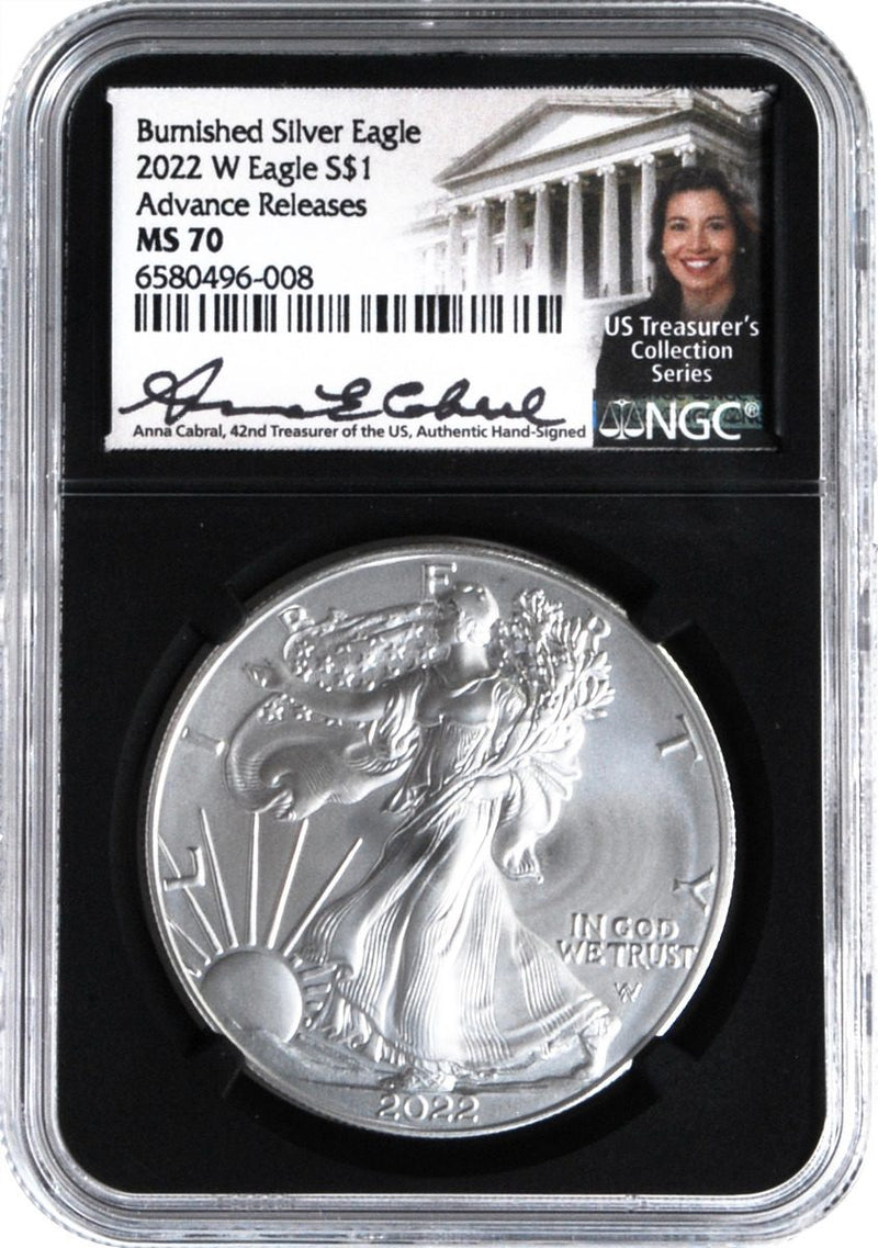 2022 W Burnished Gold & Silver Eagles Advance Release Anna Cabral Signatures - Westminster Mint