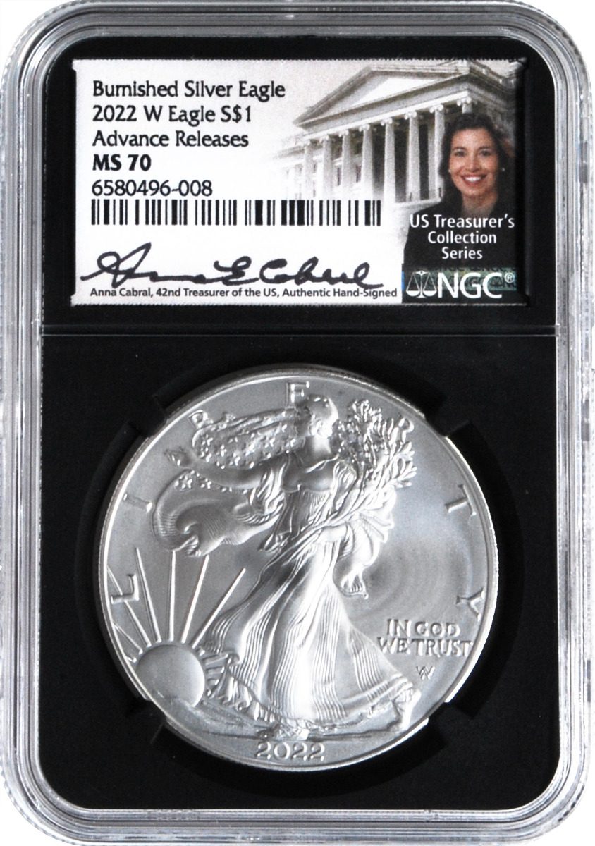 2022 W Burnished Gold & Silver Eagles Advance Release Anna Cabral Signatures - Westminster Mint
