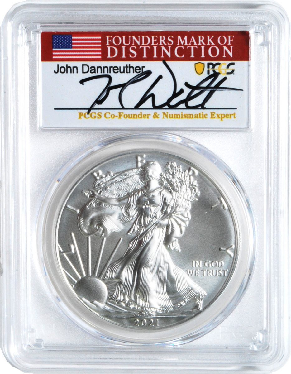 2021 Silver Eagle Type 1 & Type 2 - At Dusk & Dawn 35th Anniversary 2-PC set with matched Numbers John Dannreuther signatures - Westminster Mint