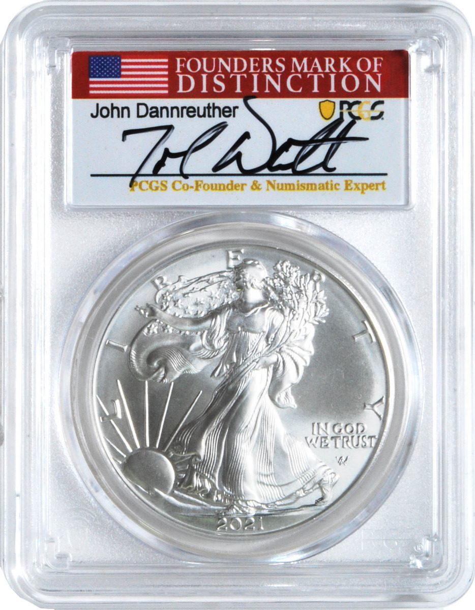 2021 Silver Eagle Type 1 & Type 2 - At Dusk & Dawn 35th Anniversary 2-PC set with matched Numbers John Dannreuther signatures - Westminster Mint