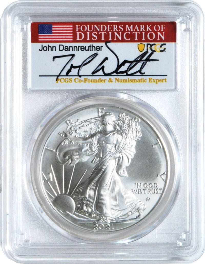 2021 Silver Eagle Type 1 & Type 2 - At Dusk & Dawn 35th Anniversary 2-PC set with matched Numbers John Dannreuther signatures - Westminster Mint