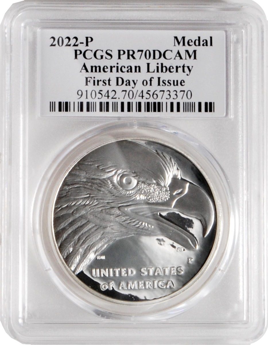 2022 P American Liberty Medal PCGS PR70 First Day of Issue w/Damstra Signature - Westminster Mint