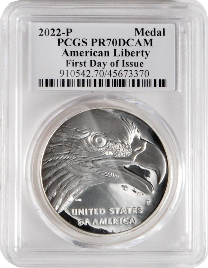 2022 P American Liberty Medal PCGS PR70 First Day of Issue w/Damstra Signature - Westminster Mint