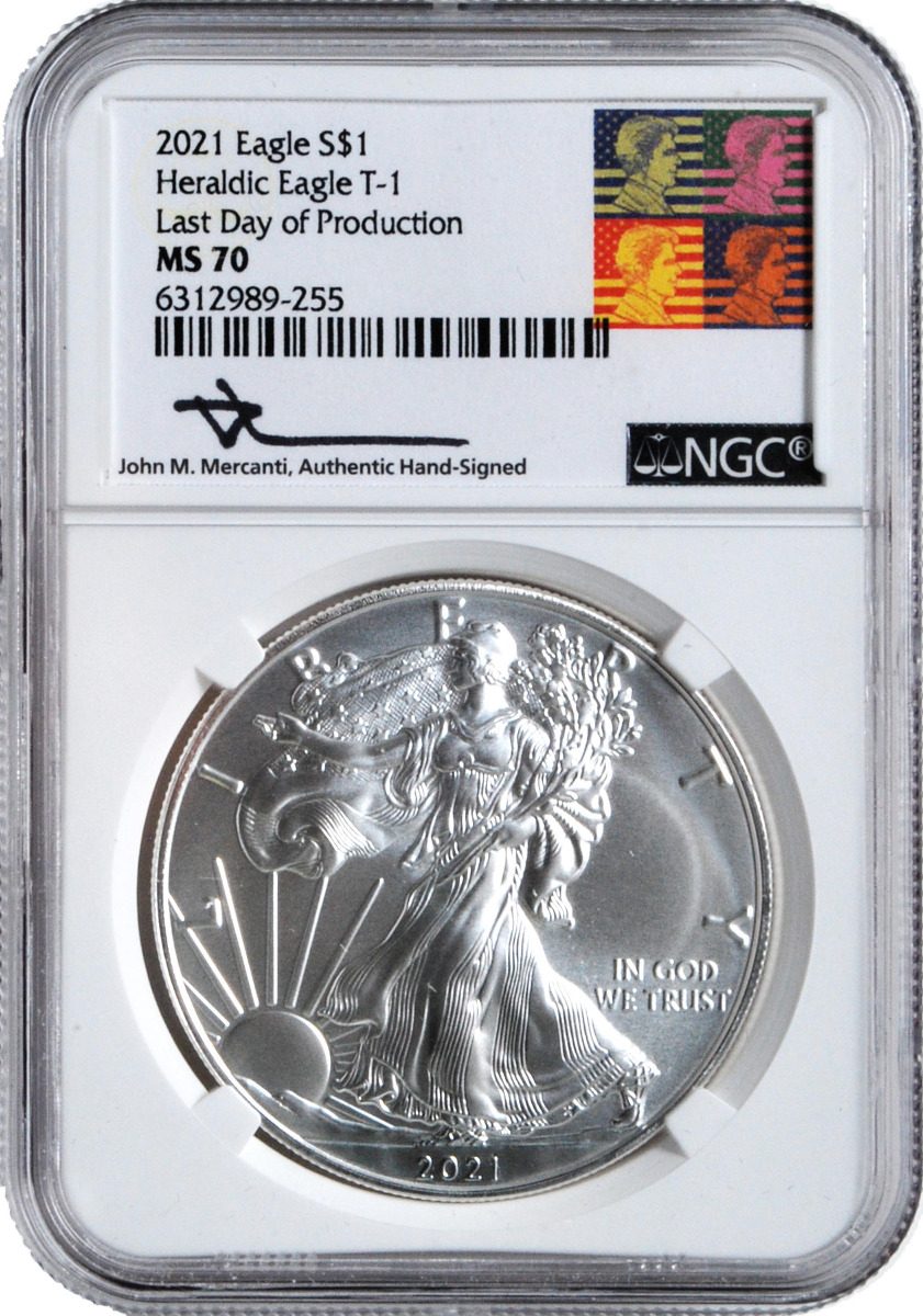 2021 Silver Eagles Last Day of production First Day of Production MS70 - Westminster Mint