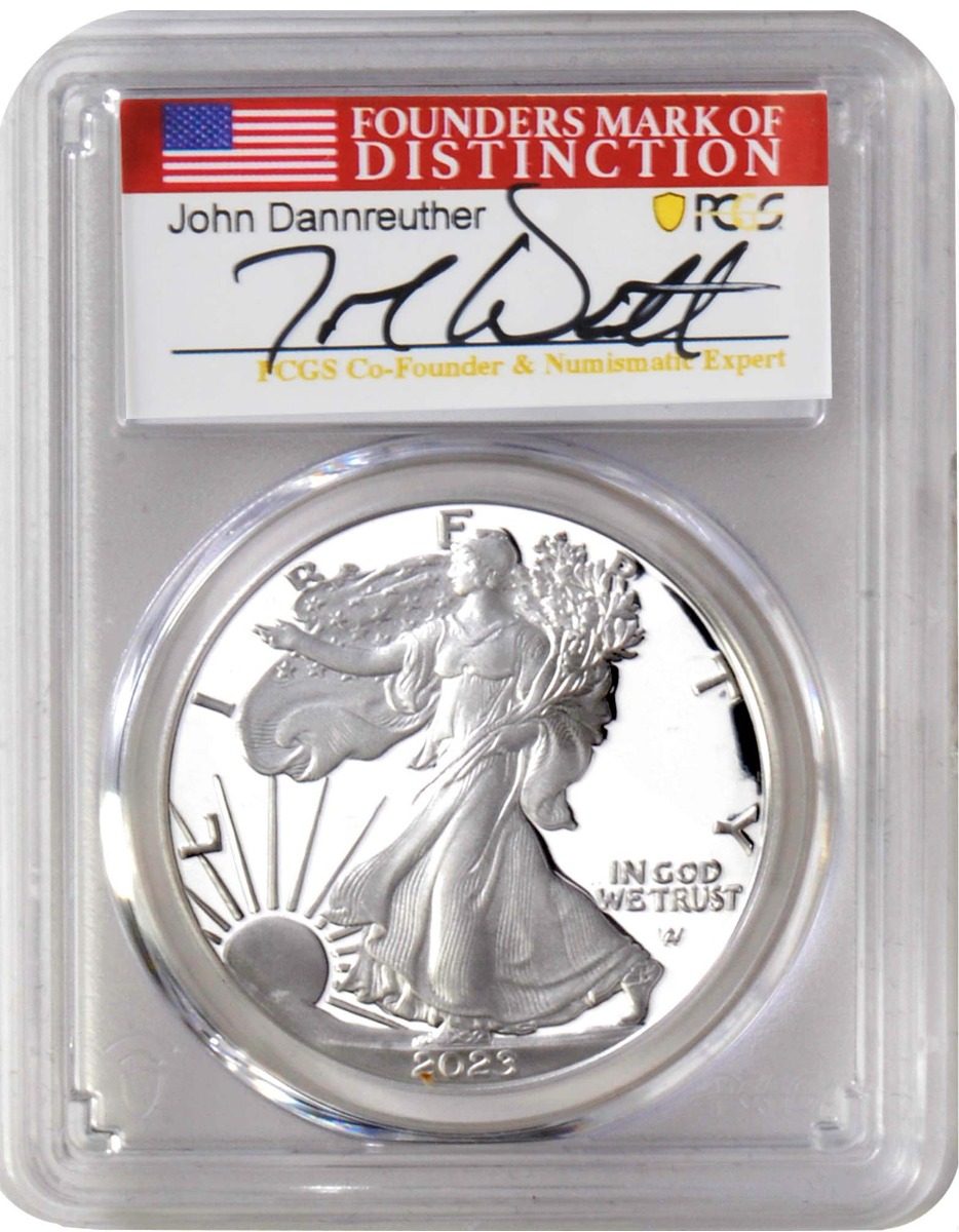 2023 W Silver Eagle PCGS PR70 Advance Release w/John Dannreuther Signature - Westminster Mint
