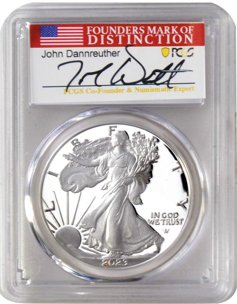 2023 W Silver Eagle PCGS PR70 Advance Release w/John Dannreuther Signature - Westminster Mint