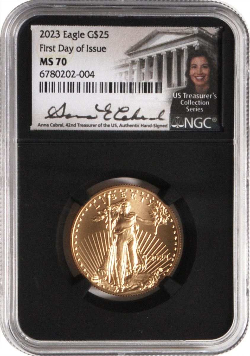 2023 Four-Piece American Gold Eagle Set MS70 First Day of Issue w/Cabral Signatures - Westminster Mint