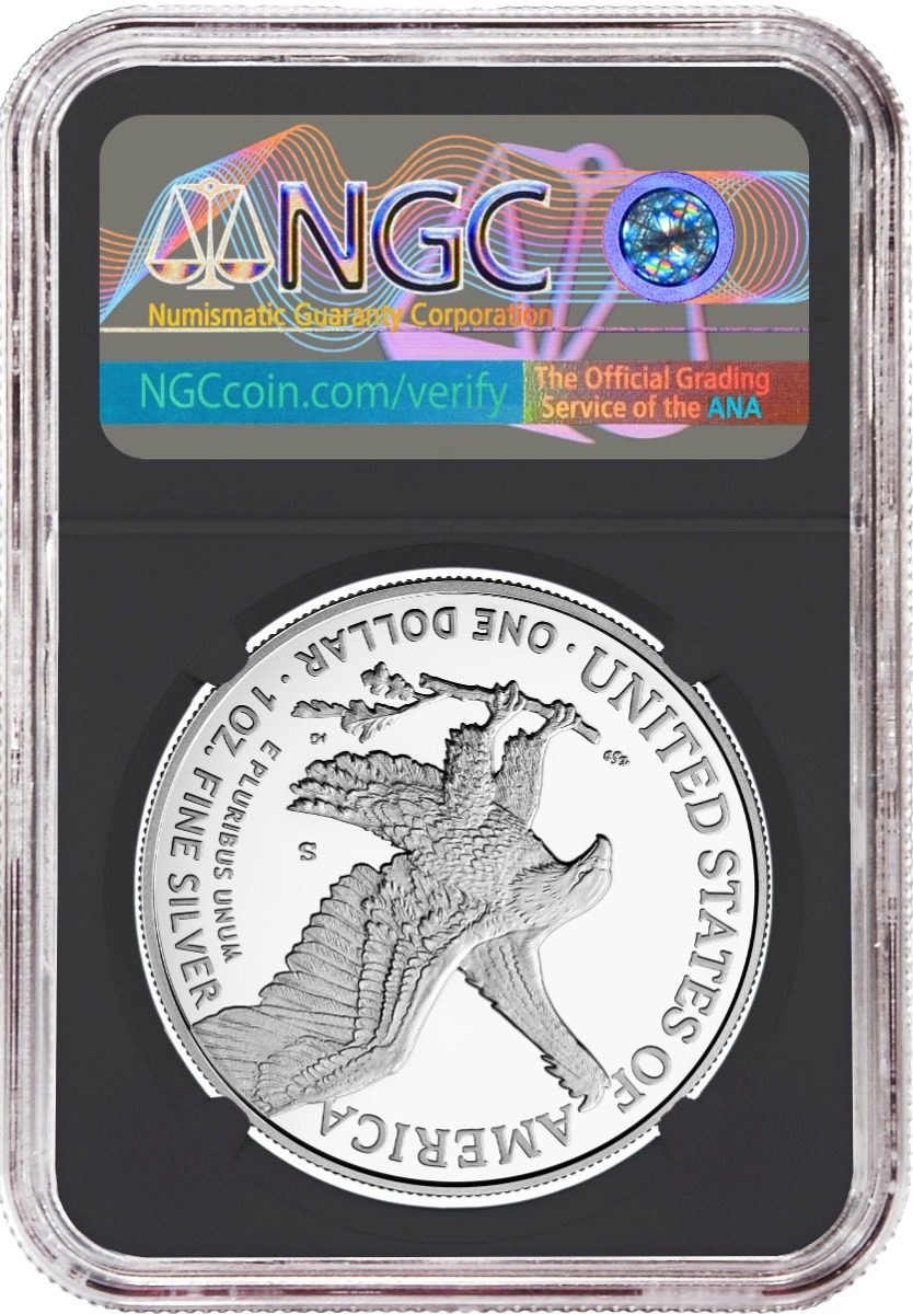 2023 S American Silver Eagle NGC PF70 Advance Release hand signed by U.S. Mint Directors Edmund C. Moy and David Ryder - Westminster Mint