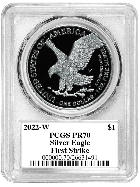 2022 W American Silver Eagle PCGS PR70 DCAM Damstra Signature - Westminster Mint