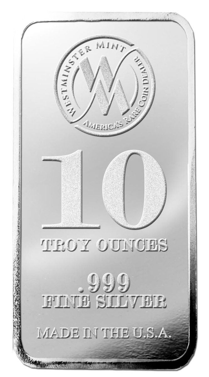 10 Ounce Silver Bars- Westminster Mint Lion Reverse design - Westminster Mint