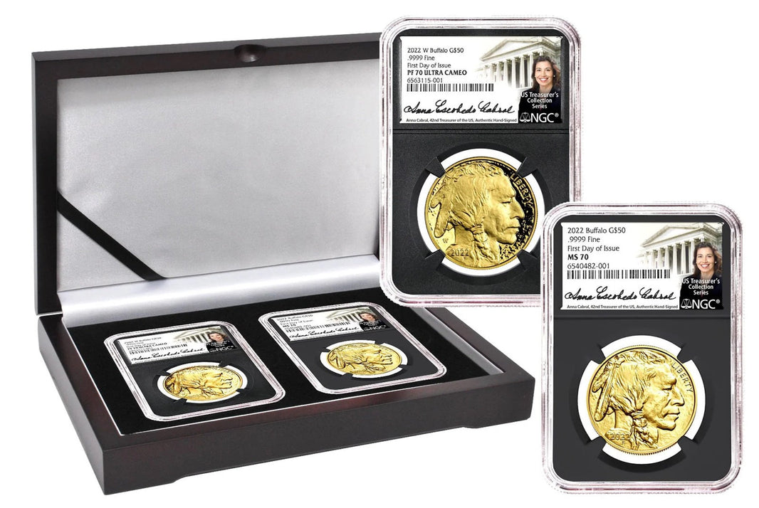 2022 $50 Buffalo NGC MS70PF70 First Day of Issue Cabral Signature