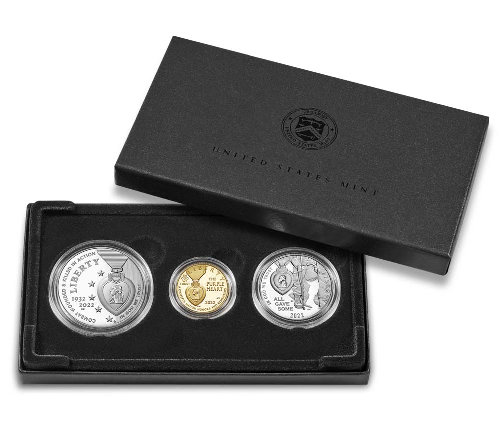 National Purple Heart Hall of Honor 2022 Three-Coin Proof Set