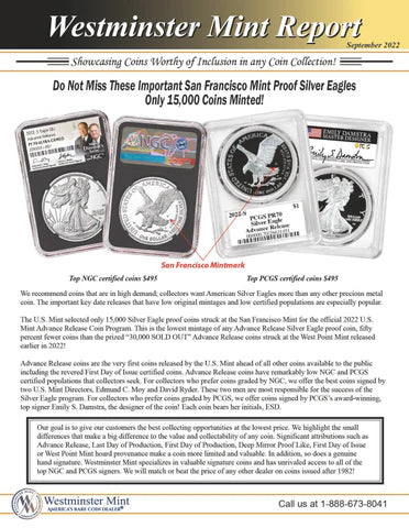 New September Westminster Mint Report