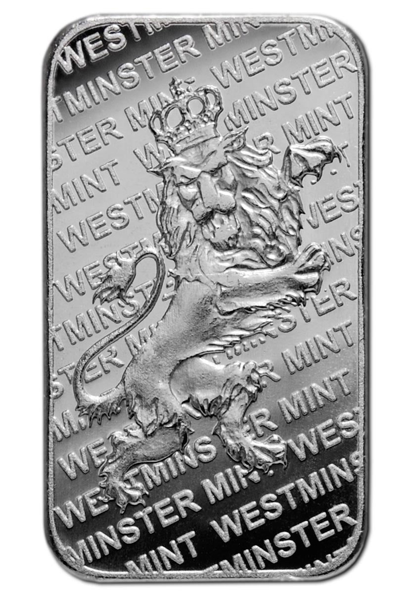 10 Ounce Silver Bars- Westminster Mint Lion Reverse design